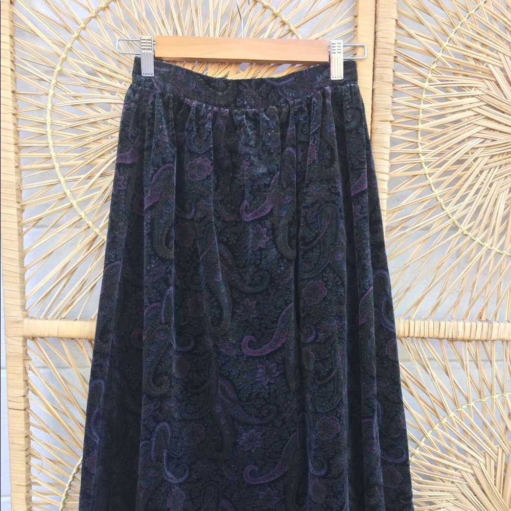 Vintage Velvet Paisley Skirt